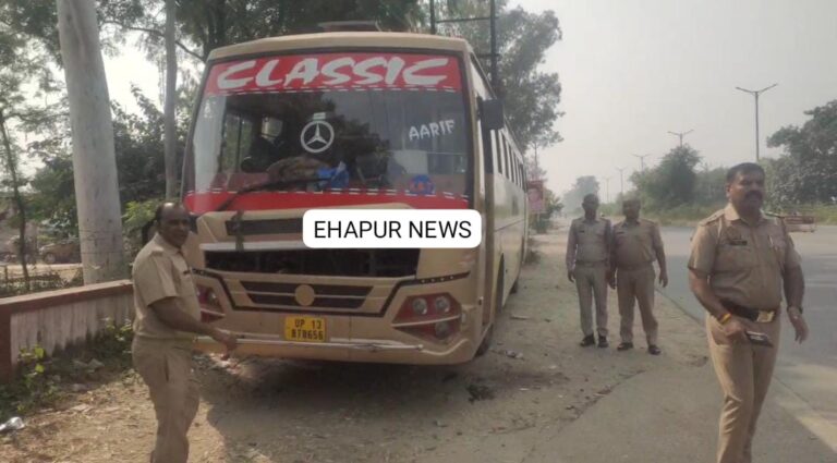 बाबूगढ़ पुलिस ने एक बस को किया सीज, चार वाहनों के काटे चालान