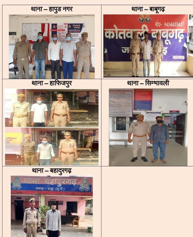 जनपदीय पुलिस ने आठ वारंटी दबोचे
