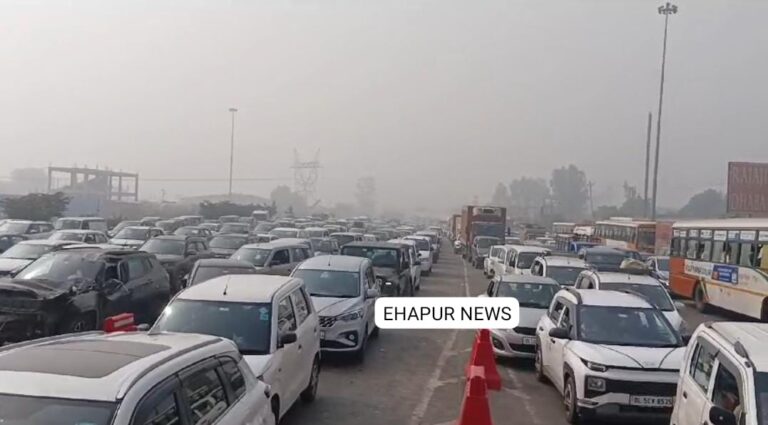 पिलखुवा: छिजारसी टोल पर लगा भयंकर जाम
