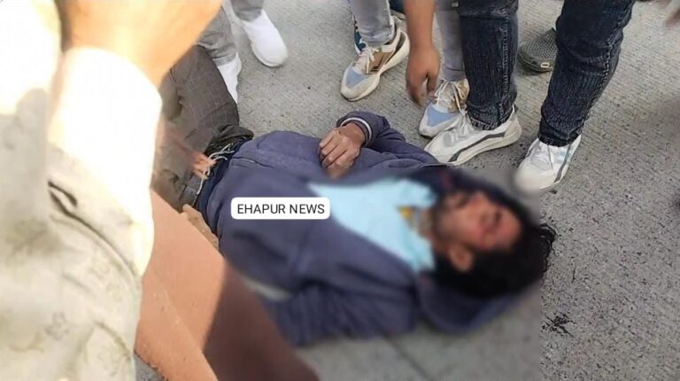 सड़क हादसे में बाइक सवार घायल
