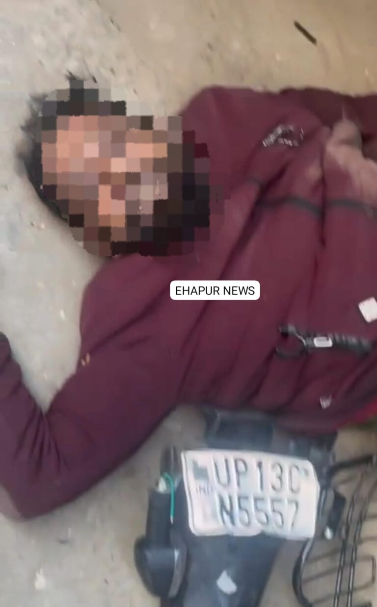 हादसे के दौरान पुल से नीचे गिरा बाइक सवार, मौत