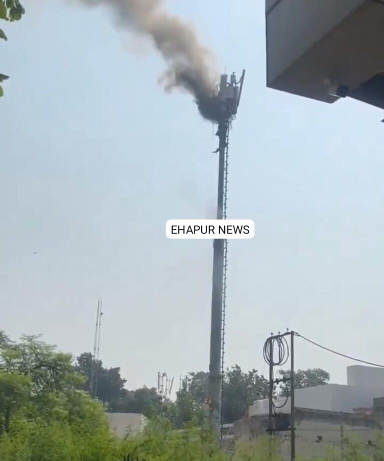 हापुड़: टावर में आग लगने से हड़कंप