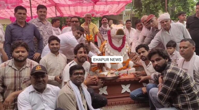 श्री श्यामेश्वर महादेव मंदिर में नंदी महाराज की प्रतिमा की प्राण प्रतिष्ठा