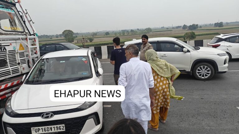 ट्रक व कार की भिड़ंत में एक चोटिल