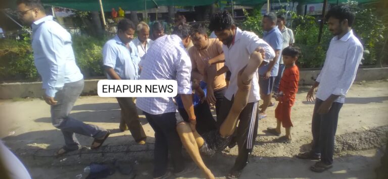सड़क पार कर रहा युवक बाइक की चपेट में आया, तीन घायल