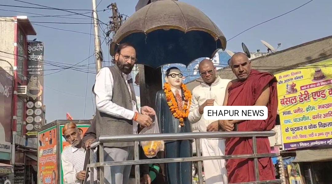 बाबूगढ़ पहुंचने पर विश्व शांति संदेश धम्म यात्रा का स्वागत