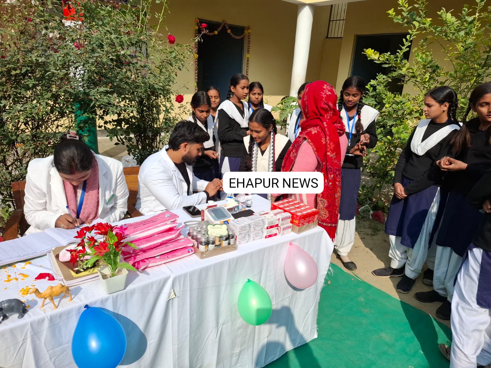 निशुल्क जांच शिविर में 100 बच्चों की जांच की