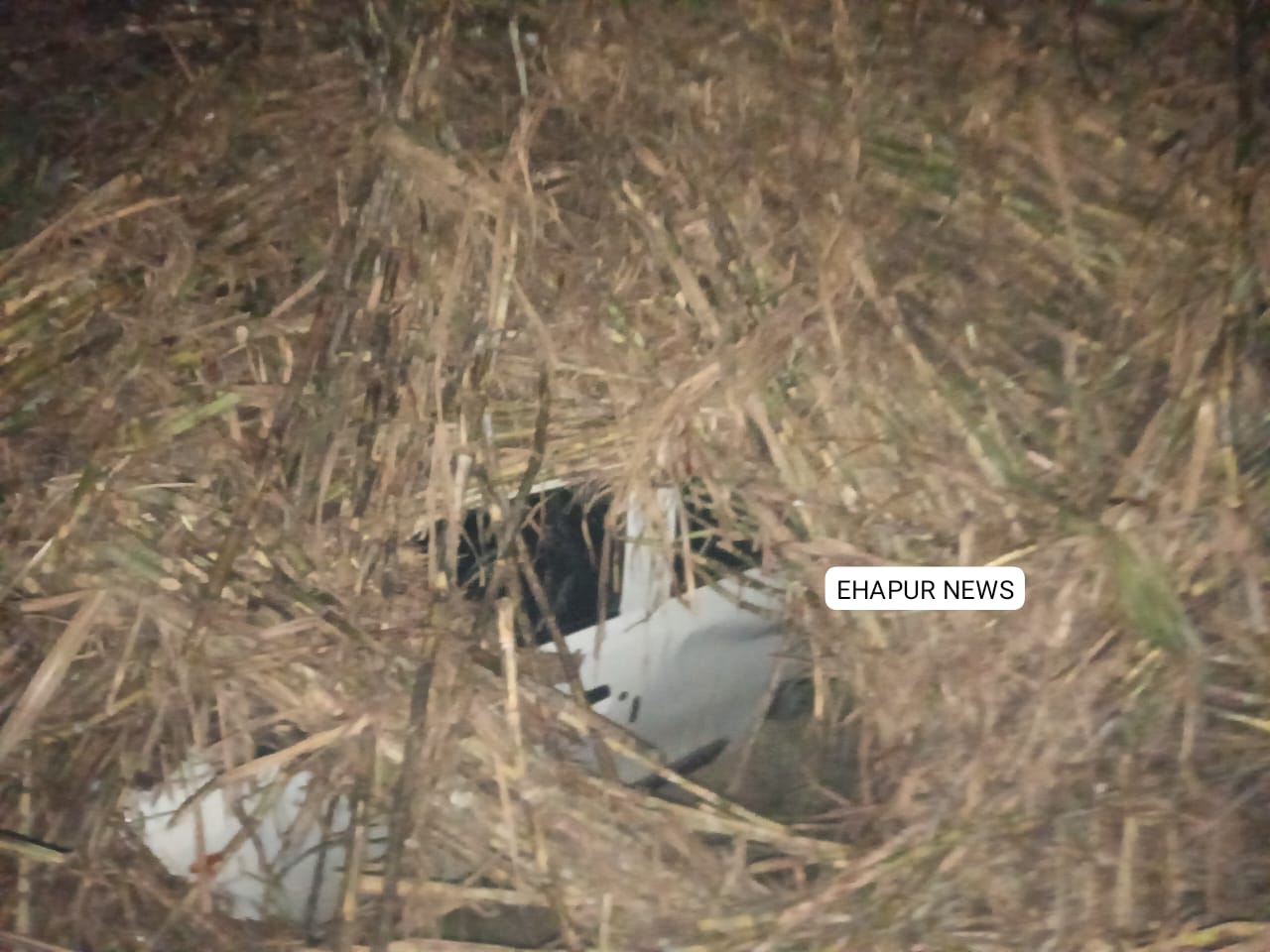 गन्ने से लदा ट्रैक्टर-ट्राला कार पर पलटा