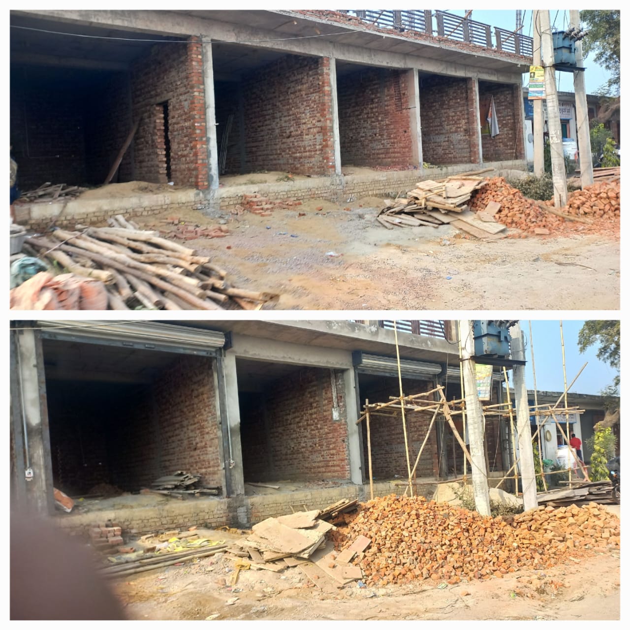 वृद्धाश्रम के पास दुकानों का अवैध निर्माण