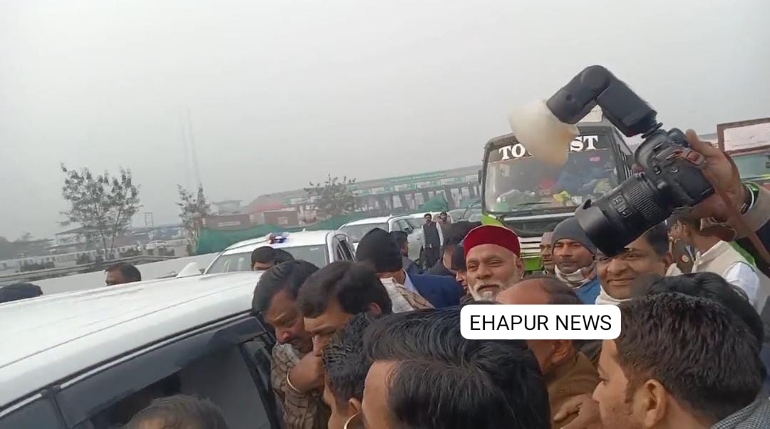 केंद्रीय वित्त राज्य मंत्री का छिजारसी टोल प्लाजा पर स्वागत