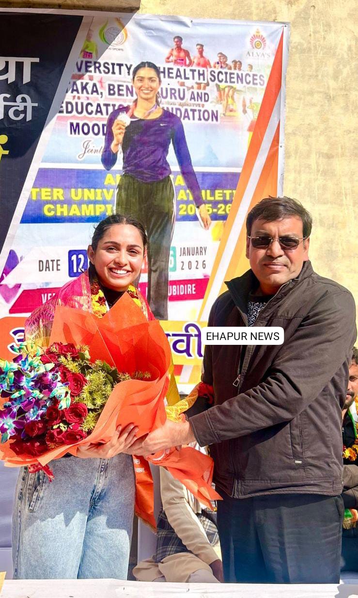 राष्ट्रीय स्तर पर आयोजित प्रतियोगिता में दम दिखाने वाली अंजली मावी का बाबूगढ़ पहुंचने पर स्वागत