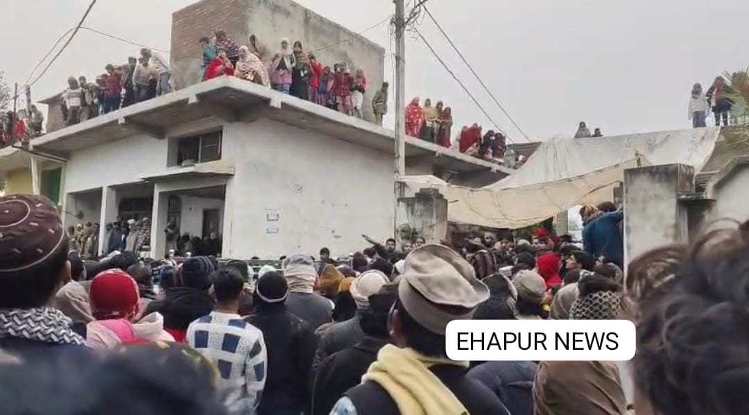 पिलखुवा: गांव कमालपुर पहुंचा अग्निवीर मोईन चौधरी का पार्थिव शरीर