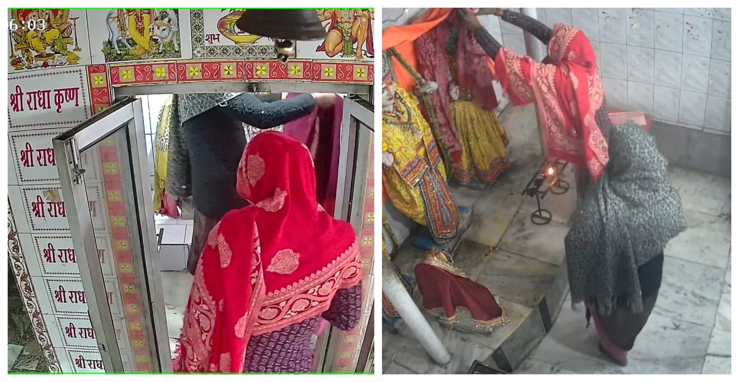 गढ़मुक्तेश्वर में दो महिलाएं मंदिर से राधारानी व सीताराम विग्रह से शाल ले उड़ी