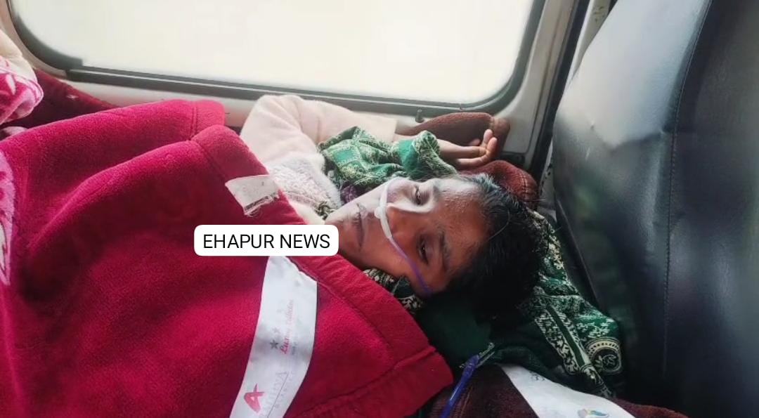 ससुरालियों ने महिला को पिलाया तेजाब, एंबुलेंस से पहुंची एसपी कार्यालय