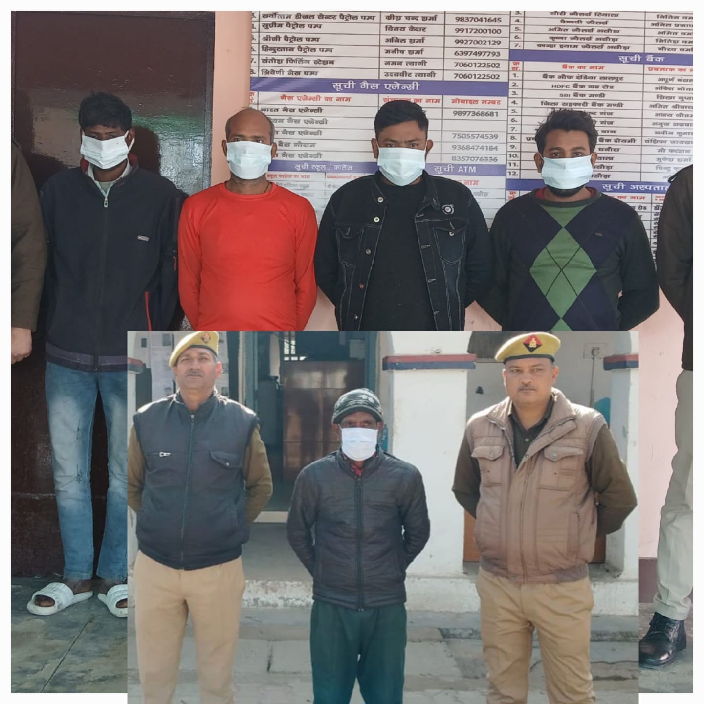 पुलिस ने 5 वारंटी पकड़े