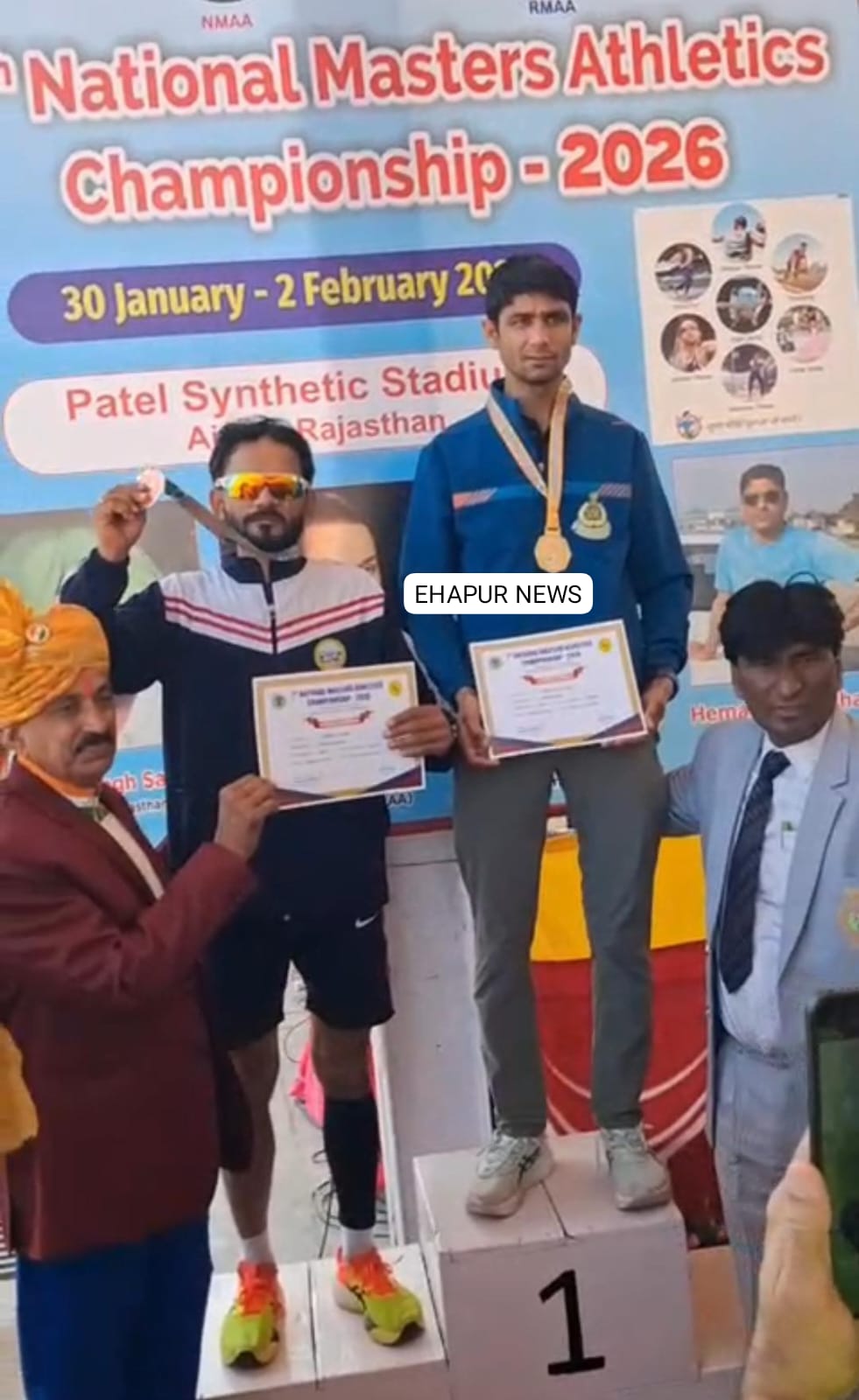 राजस्थान में आयोजित प्रतियोगिता में हापुड़ के नवीन त्यागी ने जीता ब्रोंज मेडल