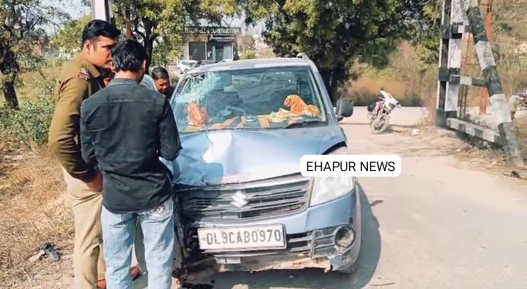 हापुड़: आमने-सामने की भिड़ंत में बाइक सवार गंभीर रूप से घायल