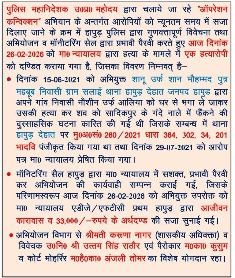 लड़की को भगाकर ले गया,फिर की हत्या,शव नाले में फैंका,अब जेल में चक्की पीसना